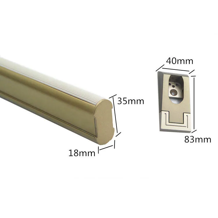 Wardrobe Accessories Oval Closet Rod with Light Black Champagne Aluminum Closet Rod
