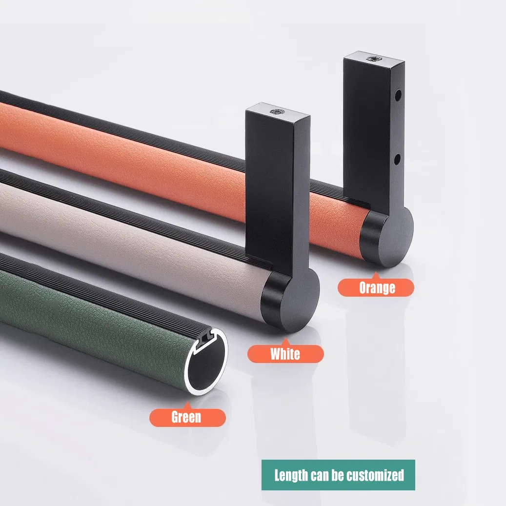 Wardrobe Accessories Leather Clothes Hanging Bar Space Saving Oval Closet Rod