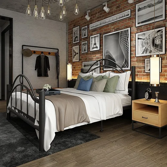 Metallic Beds Single Double King Full Size White Gold Metal Bed Frame