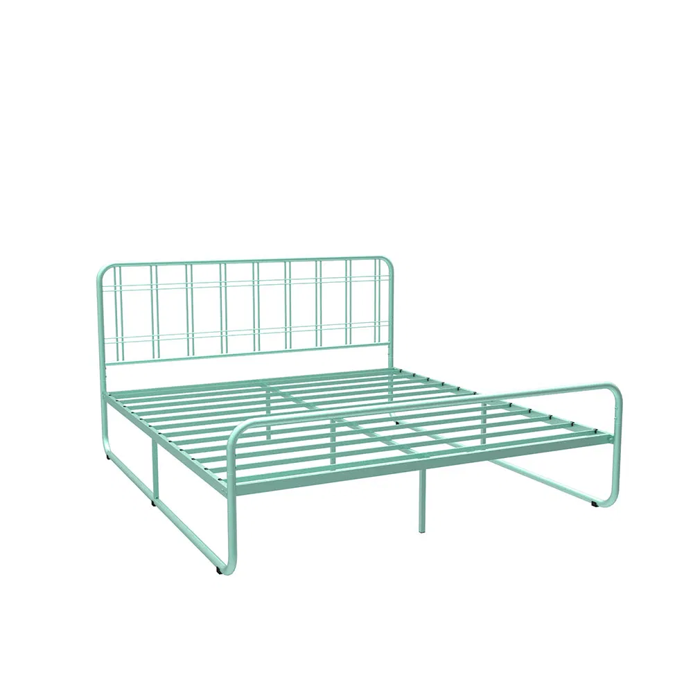 Simplicity Metal Double Bed Frame Pink with Bedroom Furniture