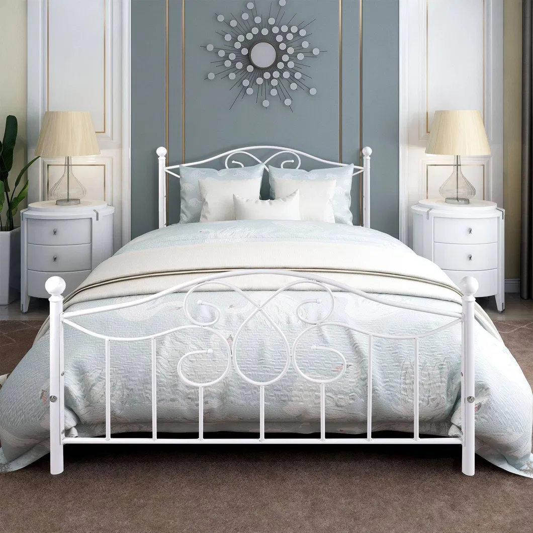 Adult Metal Tube Iron Steel King Queen Double Single Metal Beds Frame