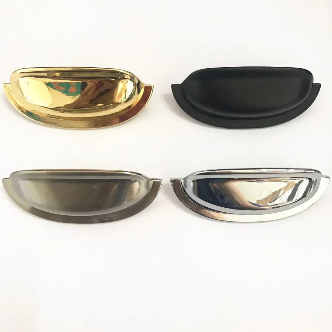 Satin Nickel Chrome Cabinet Hardware Bin Cup Drawer Shell Handle Pull