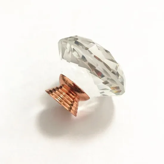 Rose Gold Diamond 40mm Cabinet Drawer Door Crystal Glass Handle Knob Pull