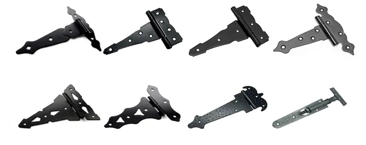 T-Strap Heavy Duty Shed Door Hinges Gate Strap Hinges Black Tee Hinge