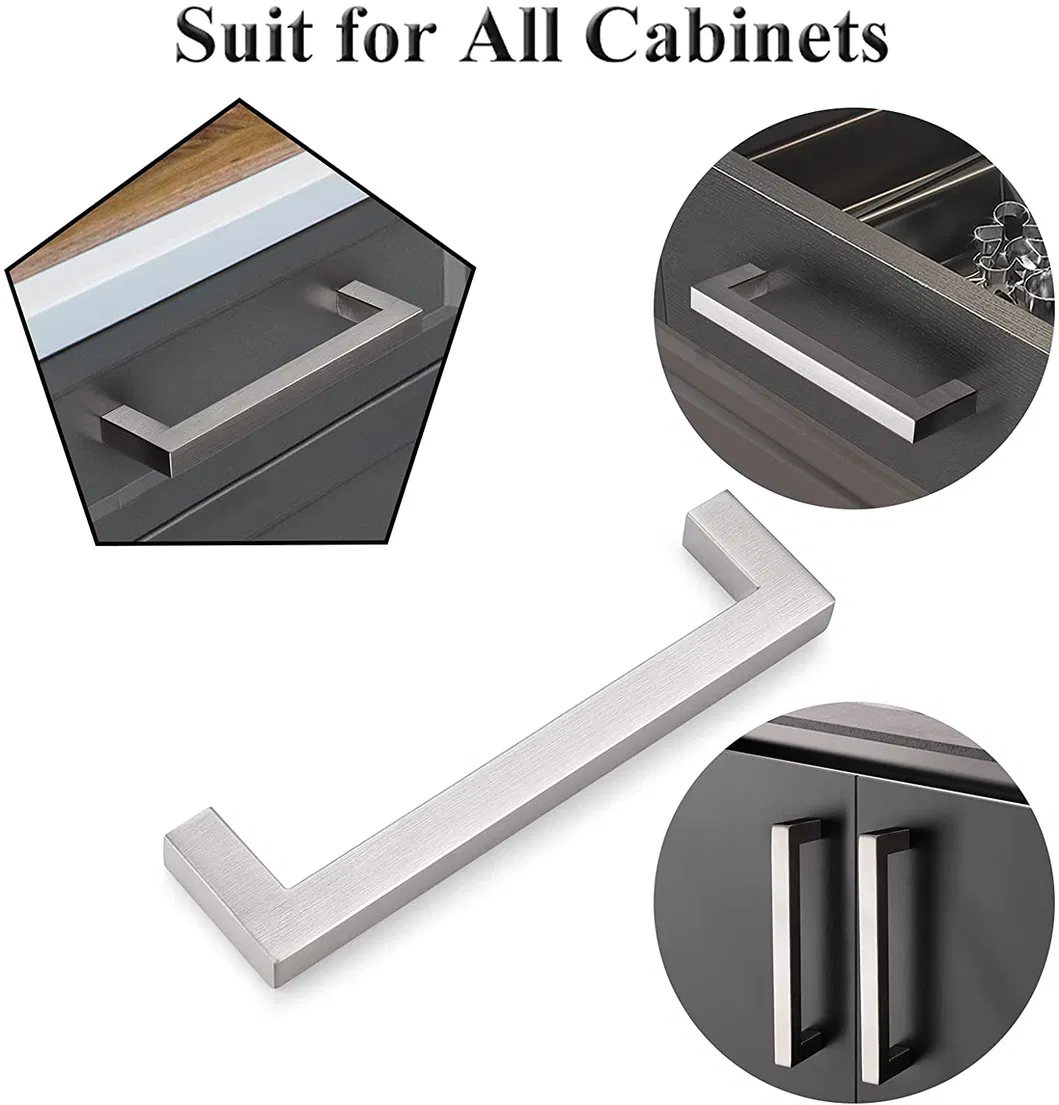 3-15inch Stainless Steel Cabinet Handles Square Furniture Kitchen Handle