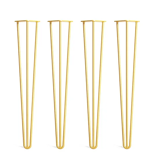 Brushed Stainless Steel Furniture Coffee Dining Table Hairpin Legs