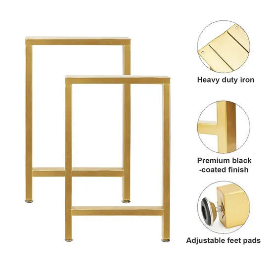 Cast Iron Heavy Duty Ffice Dinning Desk Gold Table Legs