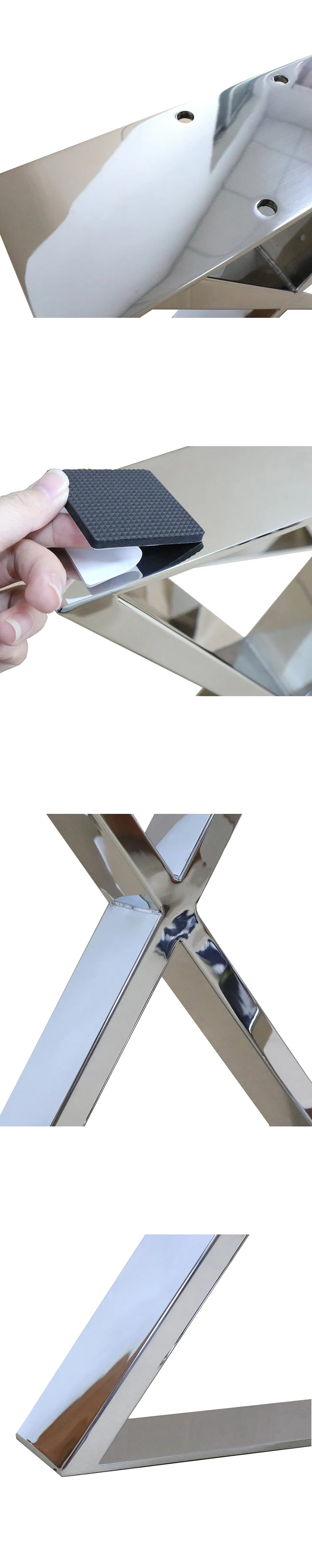 Furniture Frame Square Office Desk Coffee Dining Gold Stainless Steel Table Legs