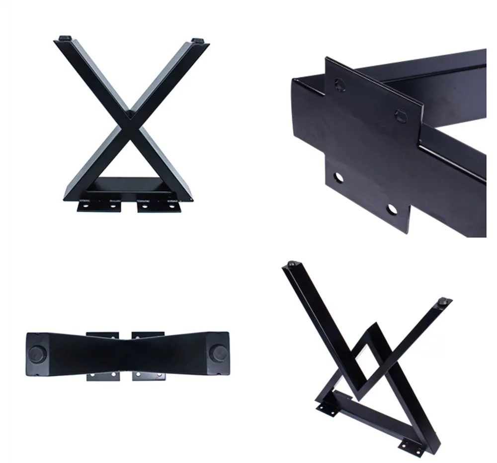 Heavy Duty Furniture Restaurant Dinning Desk Feet Metal Shape X Table Legs