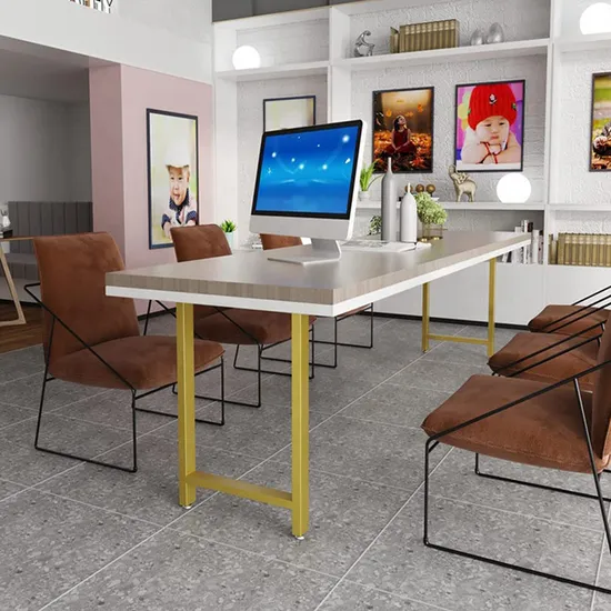 Cast Iron Heavy Duty Ffice Dinning Desk Gold Table Legs
