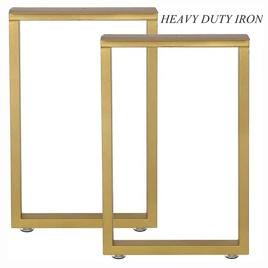 Square Tube Iron Heavy Duty Coffee Dining Office Desk Brass Table Legs