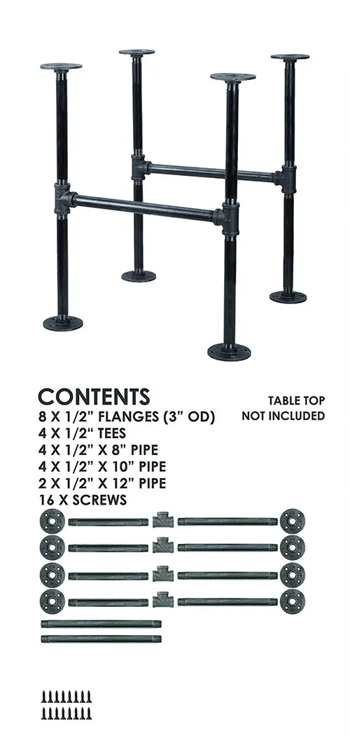 Furniture DIY Industrial Metal Pipes Table Legs