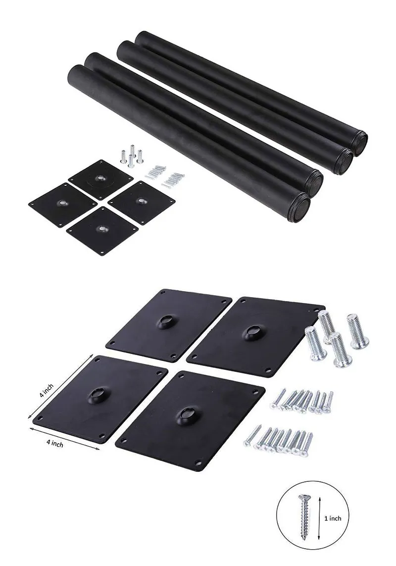 28 Inch Tall Height Adjustable Metal Table Legs