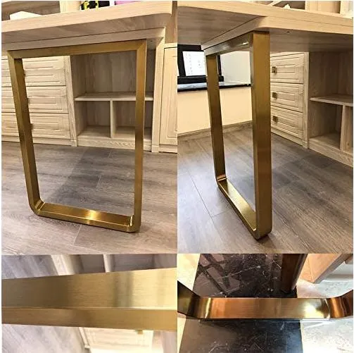 Heavy Duty Solid Steel Metal Rose Gold U Shaped Dining Table Leg