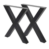 X-Shape Trestles Metal Dining Coffee Table Legs Office Furniture Legs Cast Iron Wooden Bench Outdoor Anti Rust Black Frame Legs for Console Table DIY Parks Feet