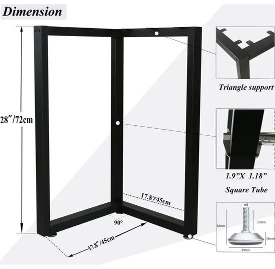 Black Steel Coffee Office Computer Desk Industrial Kitchen Table Legs