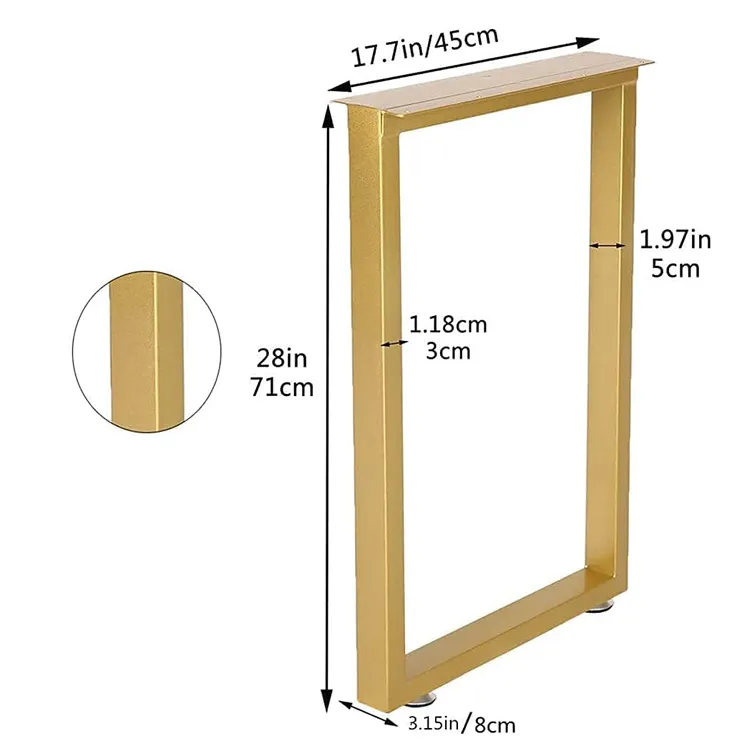 Modern Coffee Gold Table Desk Legs Table Leg Square Iron Bench Legs