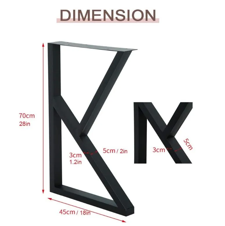 Industrial Table Legs Black Metal Furniture Legs