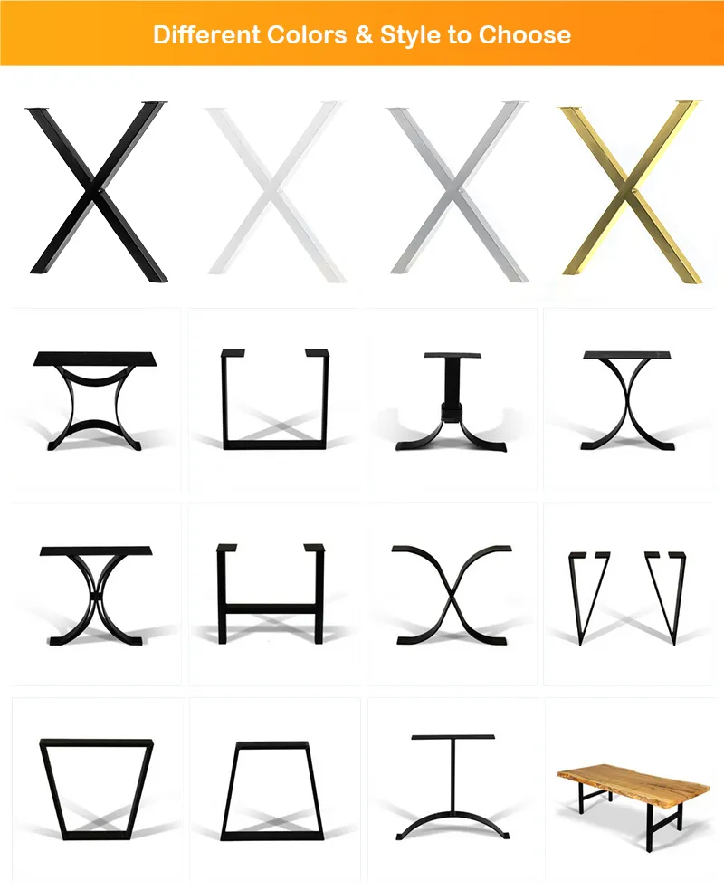 MID Century Rustic Table Legs Metal Kitchen X Table Legs