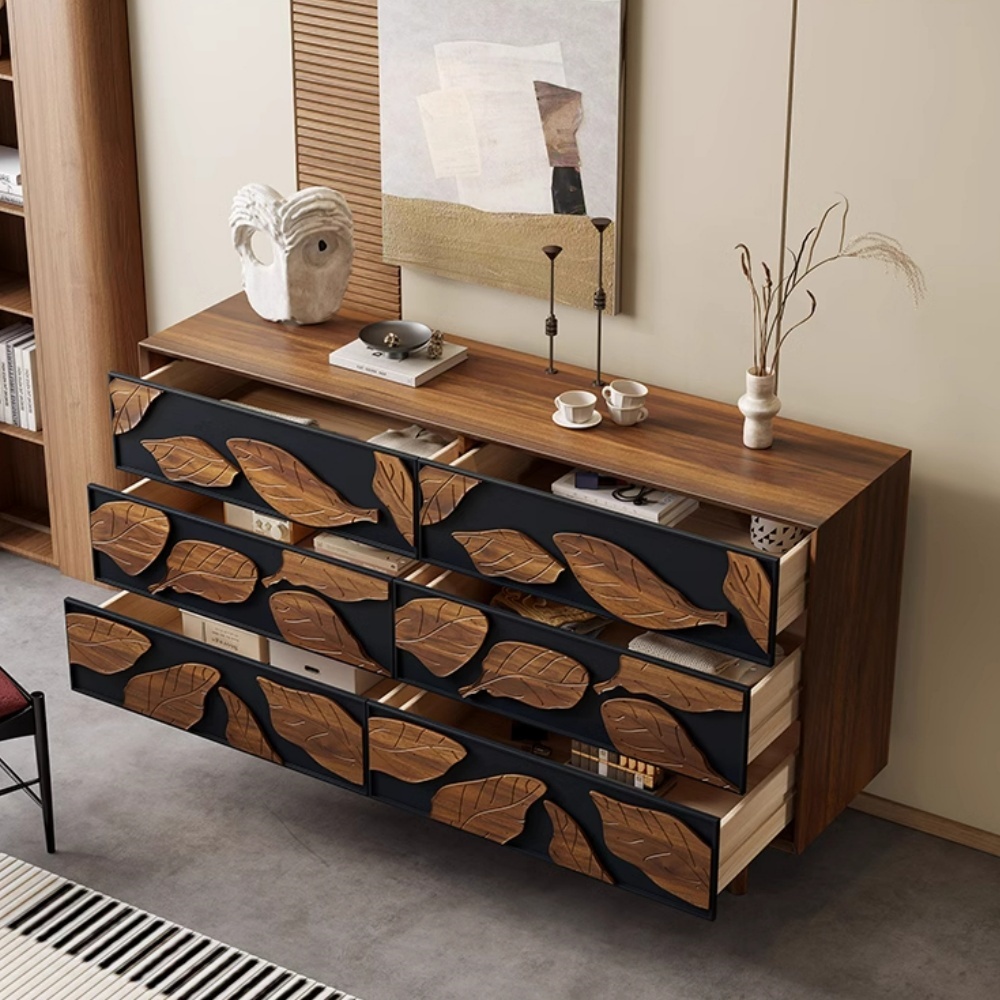 Antique Solid Wood Side Storage Cabinet - Simple Vintage Design for Entryway & Bedroom