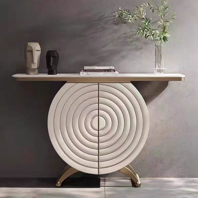 Italian Modern Simple Luxury Slate Console Table - Marble Sideboard Option with Storage for Entryway