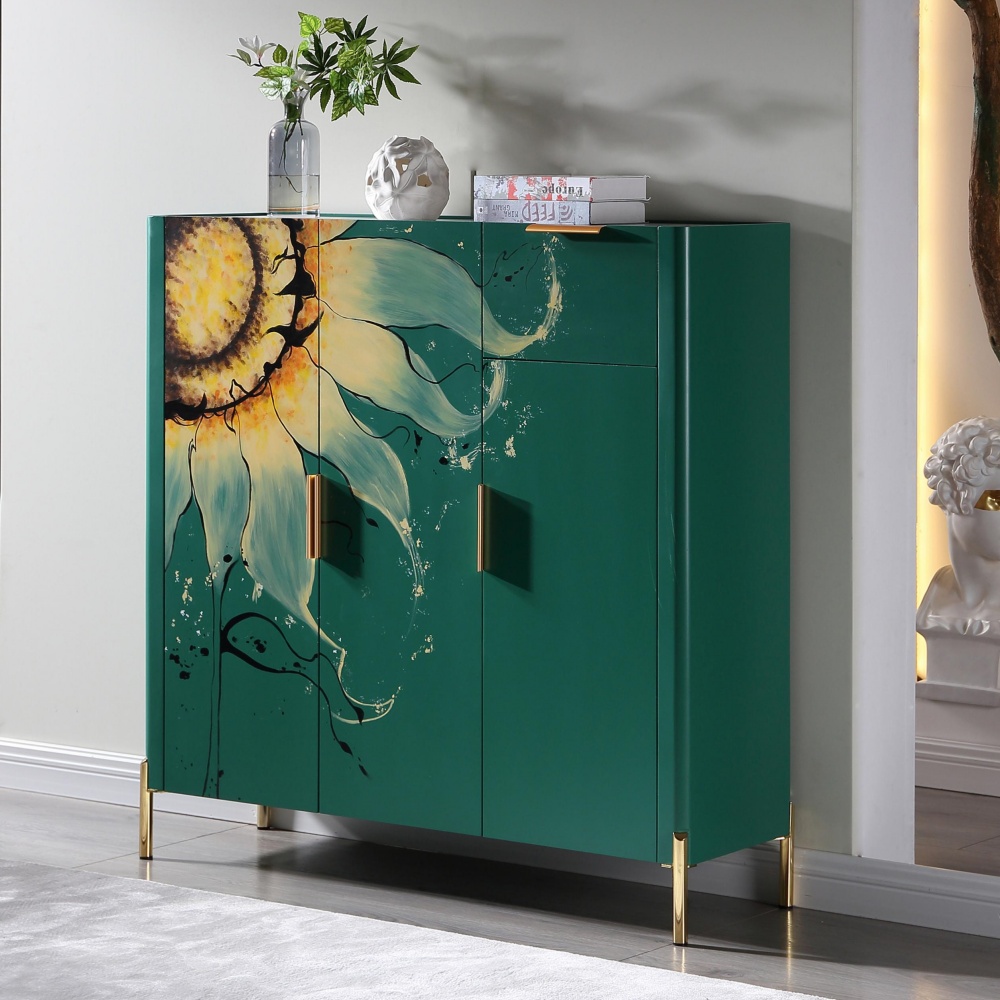 Scandinavian Minimalist Solid Wood Wine Cabinet with Wine Rack & Storage Shelves - for Living Room, Kitchen & Balcony