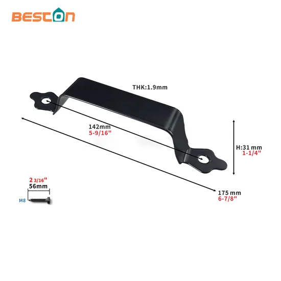 Wholesale Main Gate Handle Black Heavy Duty Metal Fence Gate Handle