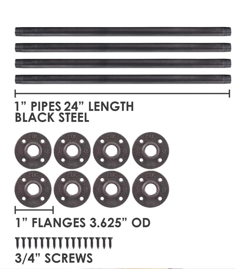 Industrial Black Iron Pipe Table Legs for Custom Vintage Tables Legs