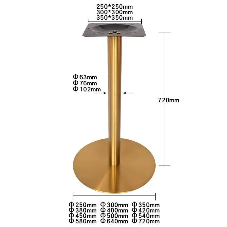 Best Selling Cheap Stainless Steel Dining Brass Table Base