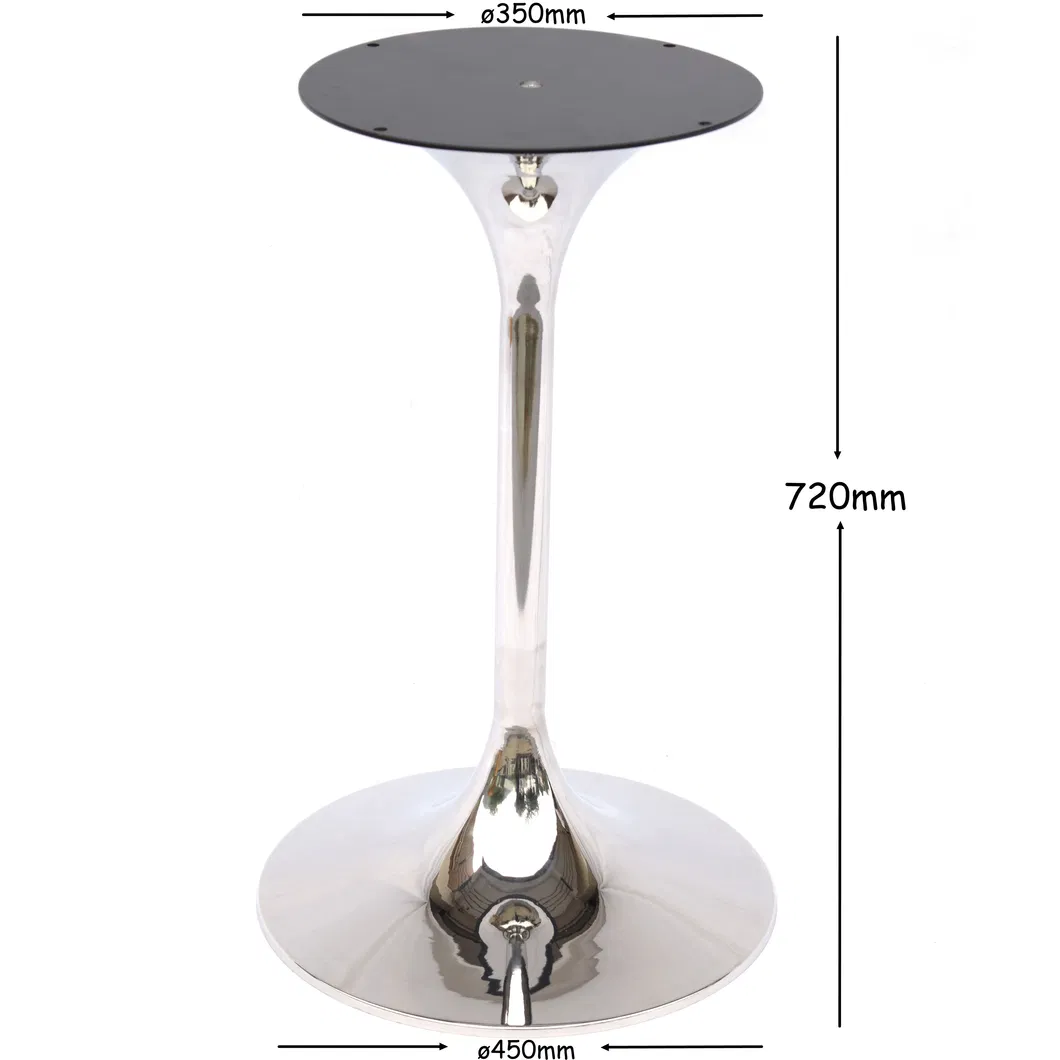Modern Polished Stainless Steel Tulip Restaurant Table Base for Glass Tops