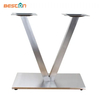 Four People Seating Long Dining Table Legs Stainless Steel Table Base