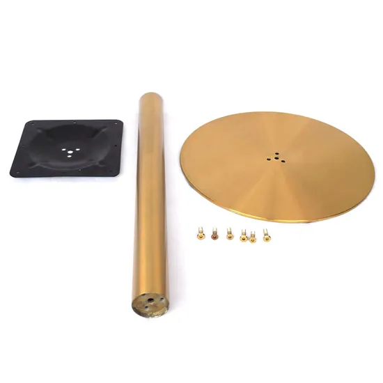 Furniture Italy Design Dining Table with Stainless Steel Gold Metal Table Base