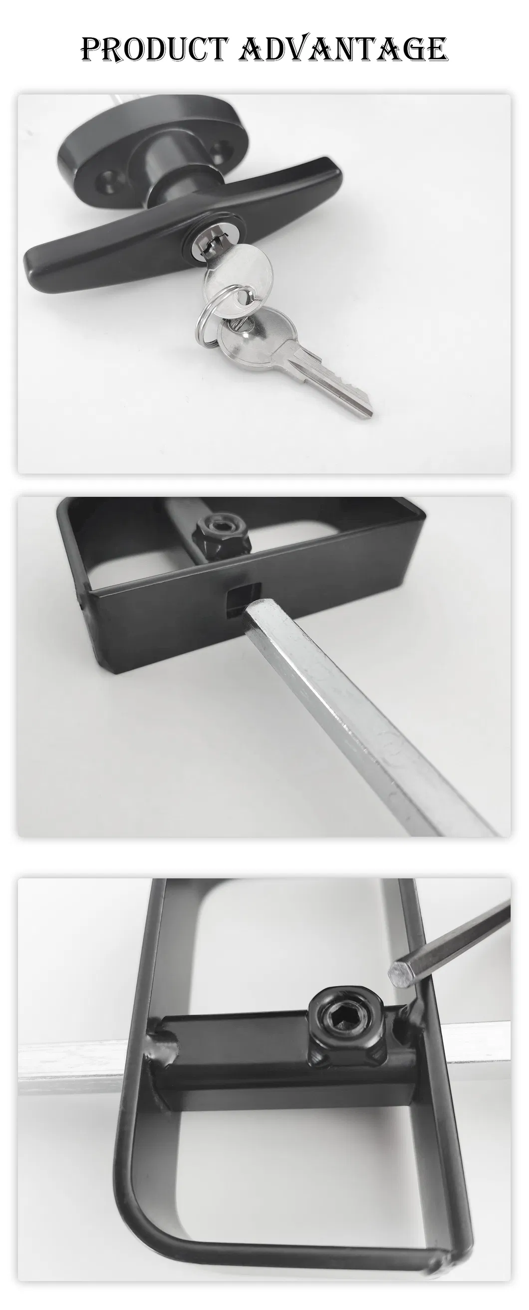 T-Handle Lock Shed Door Latch Lock Kit Door Hinges