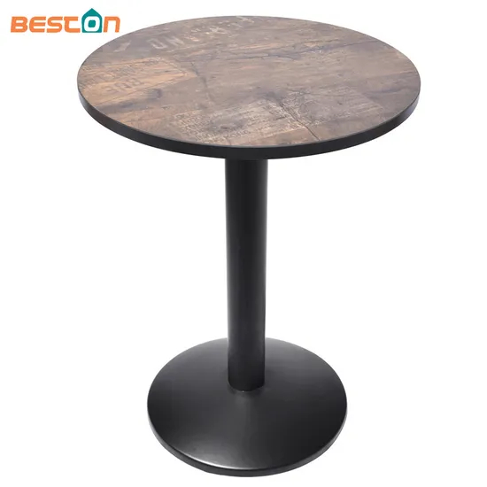 Low Price Iron Stamping Round Base Dining Table Coated Black for Restaurant