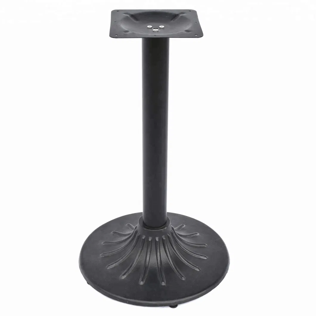 Furniture Parts Black Cross Cast Iron Metal Table Leg for Hotel Use