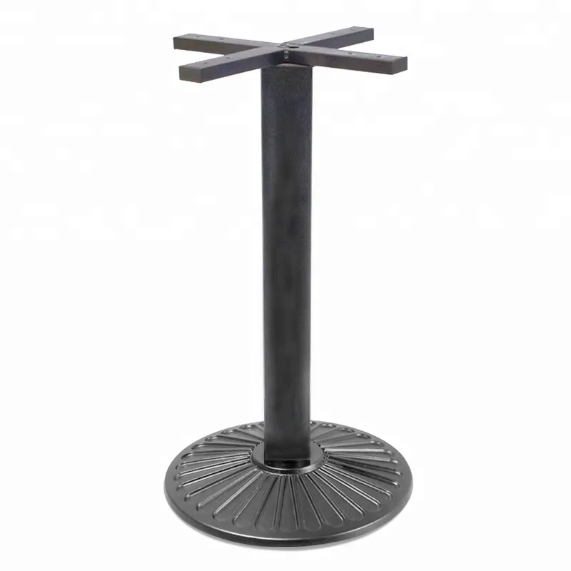 Low Price Iron Stamping Round Base Dining Table Coated Black for Restaurant