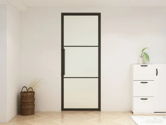 Steel Frame Glass Swing Door Without Frame and Hinges Pivot Door