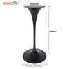 Black Iron Trumpet Tulip Table Base for Marble Table