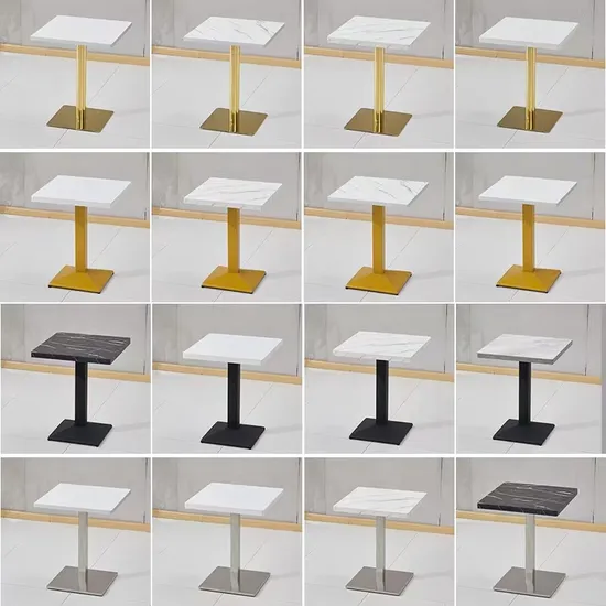 Modern Commercial Furniture Restaurant Table with Simple Black Square Table Base