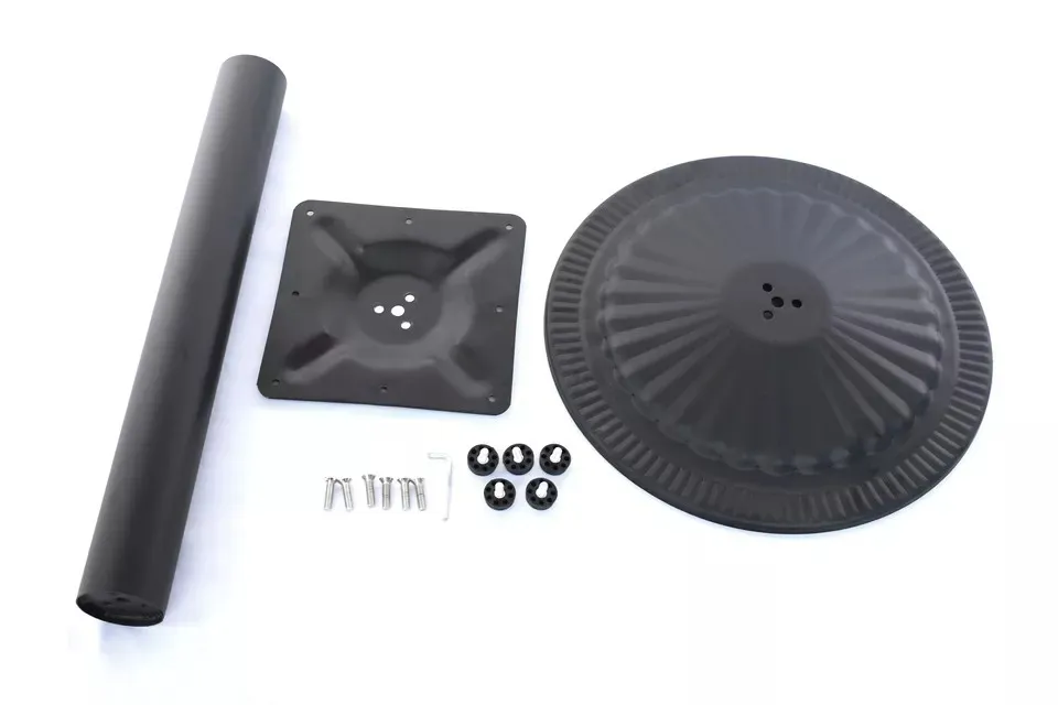 Black Round Shape Iron Metal Table Base with Leveling Legs for Cafe