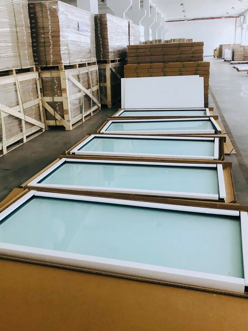 Double Kick Helder 210X100mm Metal Frame Glass Doors with Barn Door Hardware