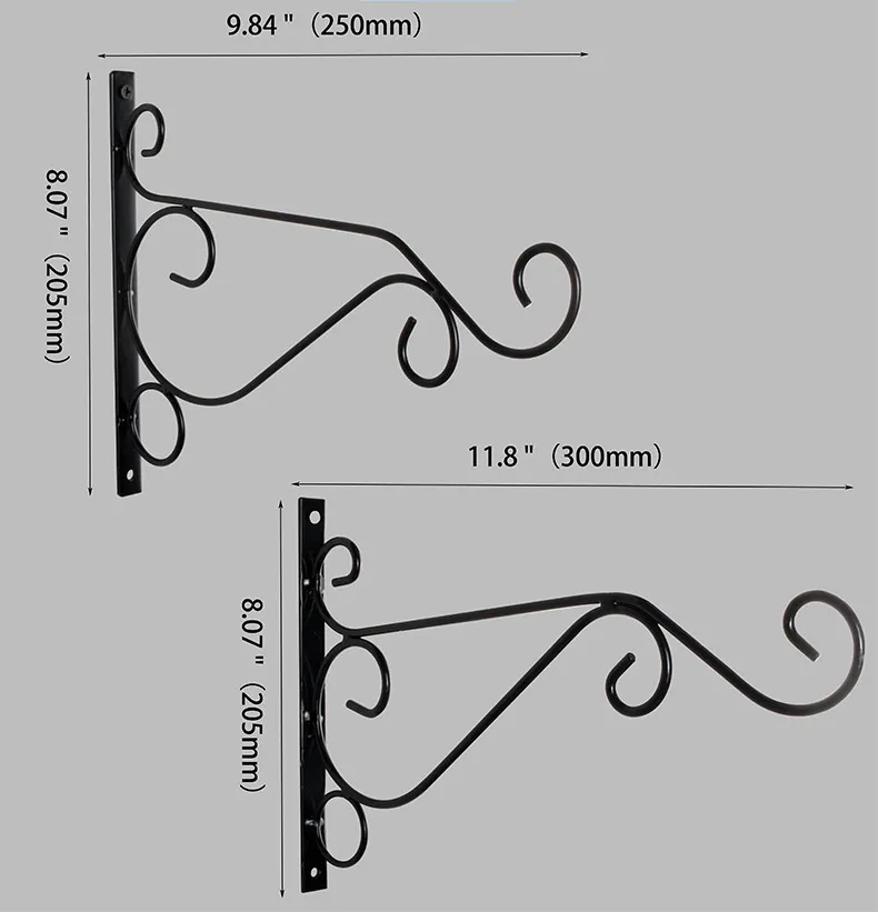 Garden Heavy Duty Metal Brackets Hanging Plants Bracket Hook for Bird Feeders