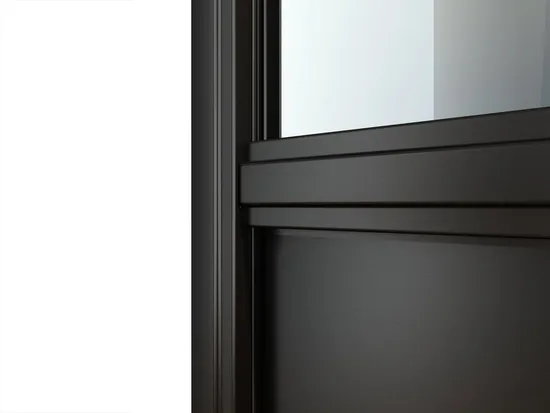 Customized Size Interior Matt Black Metal Frame Glass Door with Hardware Kit