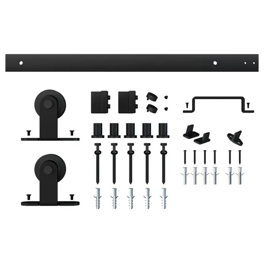 Steel Frame Interior Barn Door with Sliding Hardware Kit and Door Handle