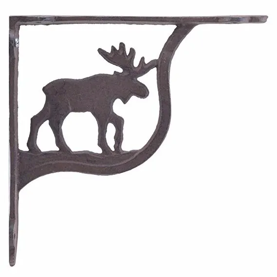 Wall Shelf Bracket Cast Iron OEM Customized Pattern Rustic Brown Triangle Bracket