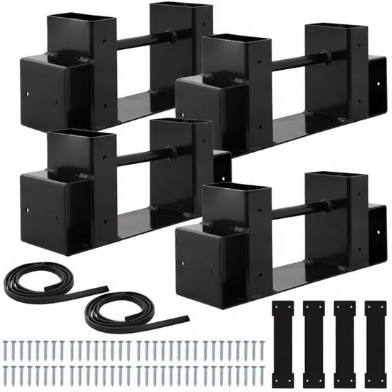 Outdoor Firewood Log Storage Rack Bracket Kit, Adjustable Log Rack Holder