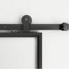 Clear Glass Black Steel Frame Interior Barn Door with Sliding Hardware Kit
