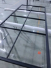 Morden Steel Framed Clear Glass Sliding Barn Door with Hardware