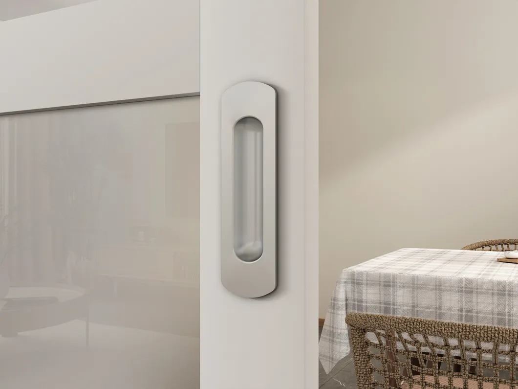 6-Lite Plastic Sliding Barn Door with Handle and Hardware Kit