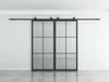 French Door Sliding Double Glass Barn Door Frame